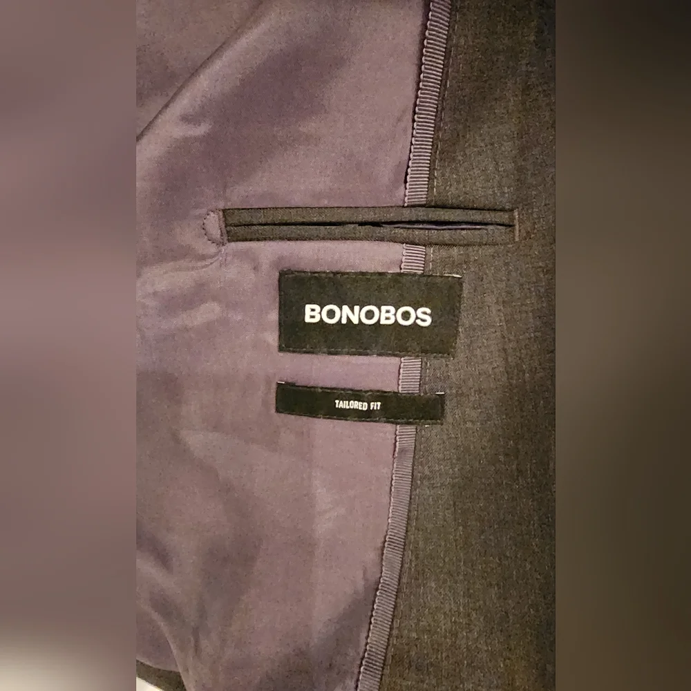 BONOBOS Daily Grind Tailored Fit Suit Jacket in Charcoal Grey Size 44R